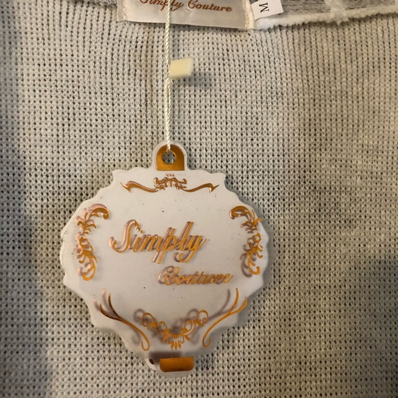 Simply Couture NWT Ladies Cardigan Sweater/Duster in Size Medium. Gray/White - Picture 15 of 15